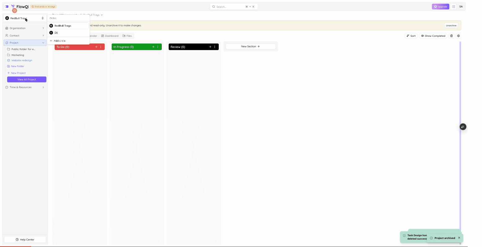 Screen recording: creating a circle in FlowQi